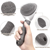 Self-Cleaning Pet Slicker Brush — Dogs & Cats, All Coat Types