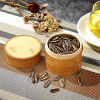 Natural bamboo food storage canister