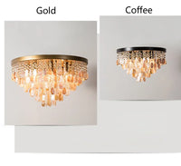 Luxury Crystal & Shell Chandelier — LED | Dimmable | 2 Sizes | Coffee or Gold Frame