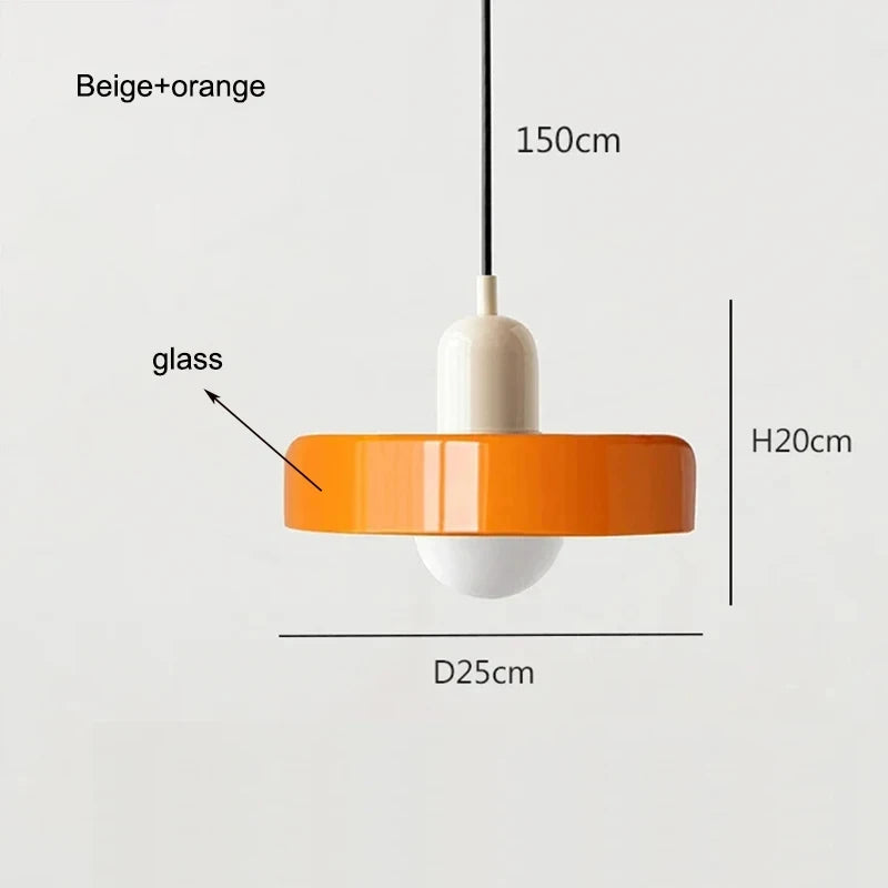 Bauhaus Glass Pendant Chandelier — Hand-Blown Shade
