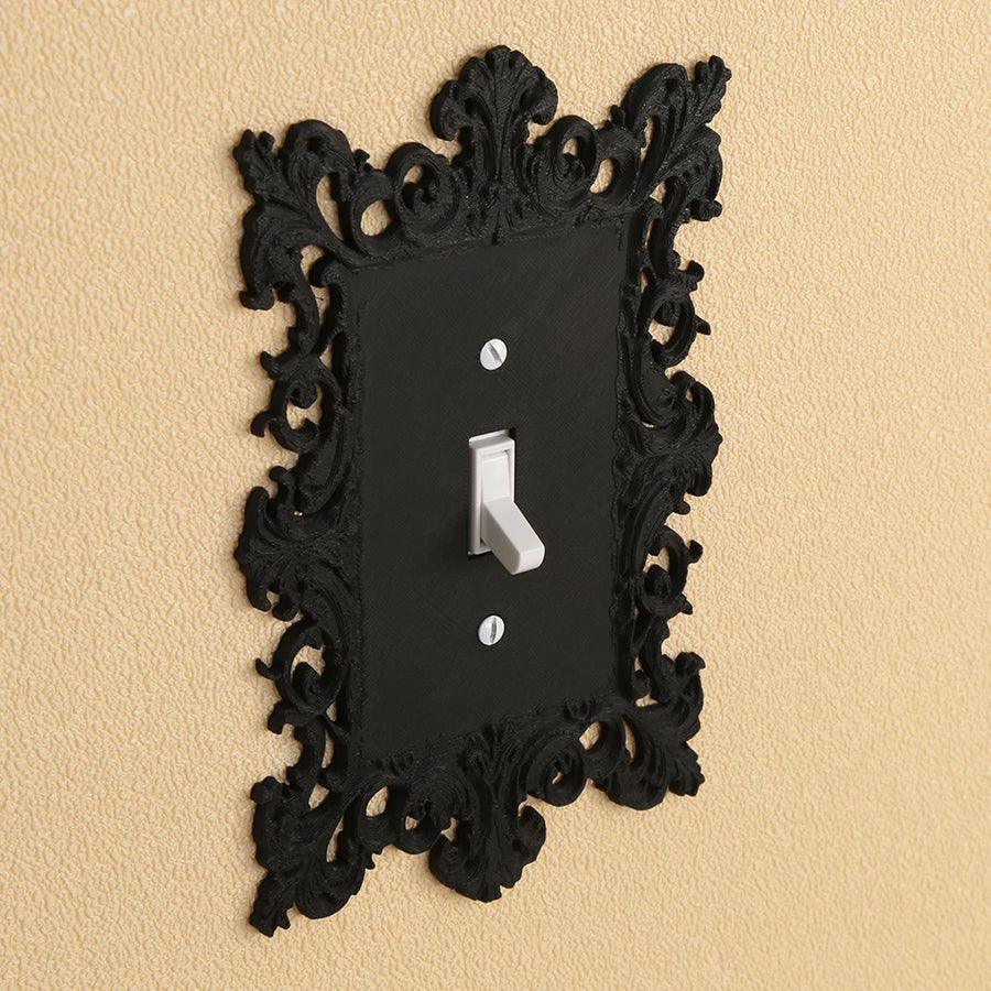 Dark carved switch frame