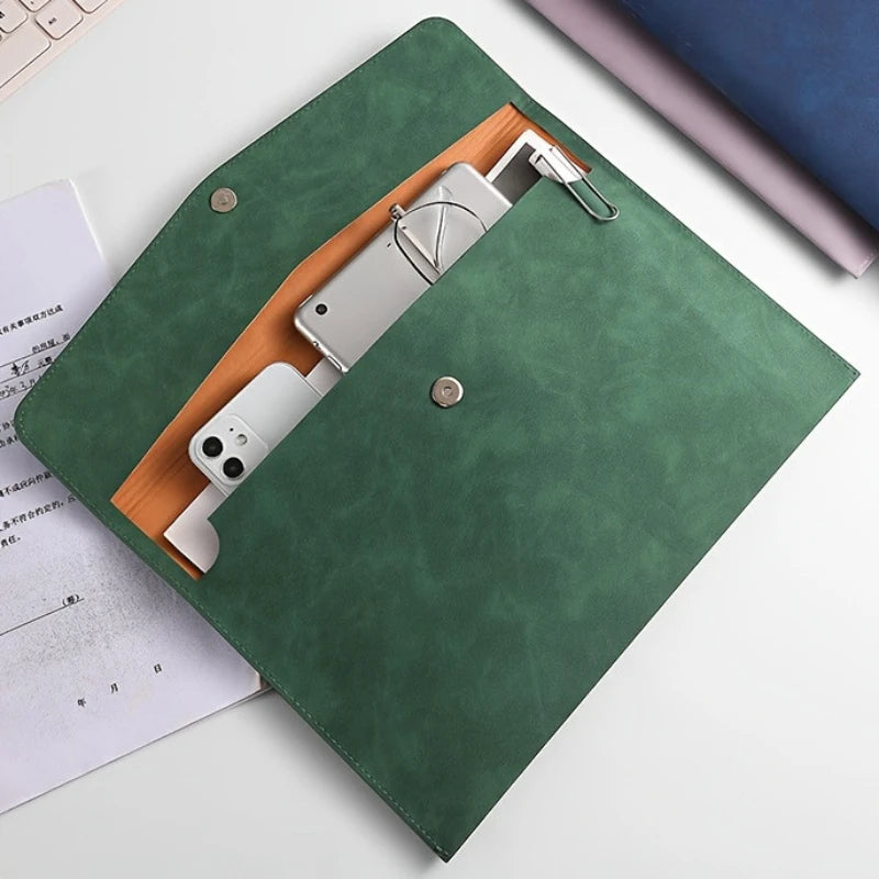 Faux Leather A4 File Organiser Bag