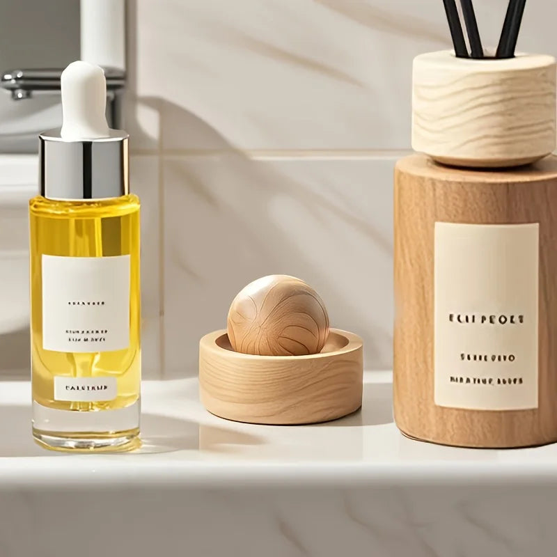 Mini Wooden Essential Oil Diffuser | Car & Home Fragrance | Brown & Natural Wood