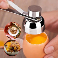 Stainless Steel Egg Topper & Shell Cutter — Boiled & Raw Eggs