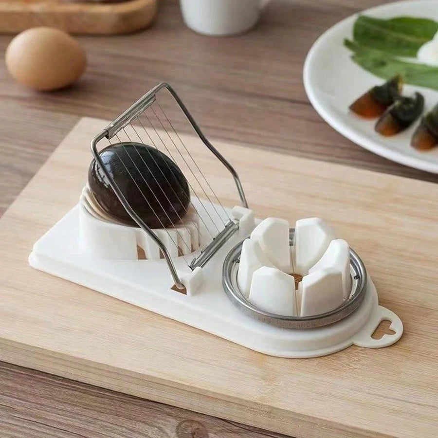 2-in-1 Egg Slicer & Cutter — Stainless Steel Wire, PP Base