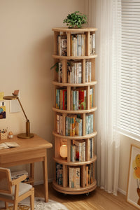 Solid Wood Rotating Bookshelf