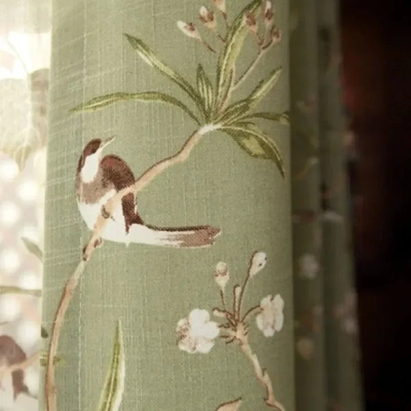 Countryside Floral Cotton Linen Curtains — American Country Style | Custom Sizes
