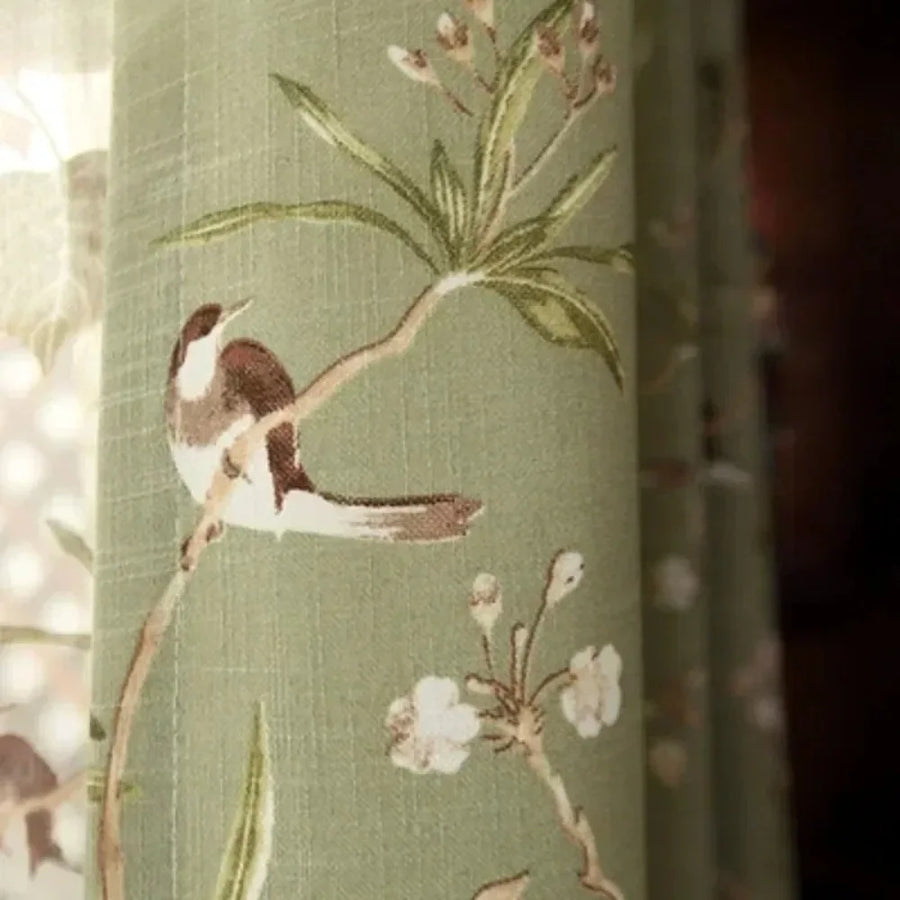Countryside Floral Cotton Linen Curtains — American Country Style | Custom Sizes