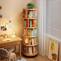Solid Wood Rotating Bookshelf