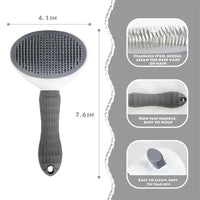 Self-Cleaning Pet Slicker Brush — Dogs & Cats, All Coat Types