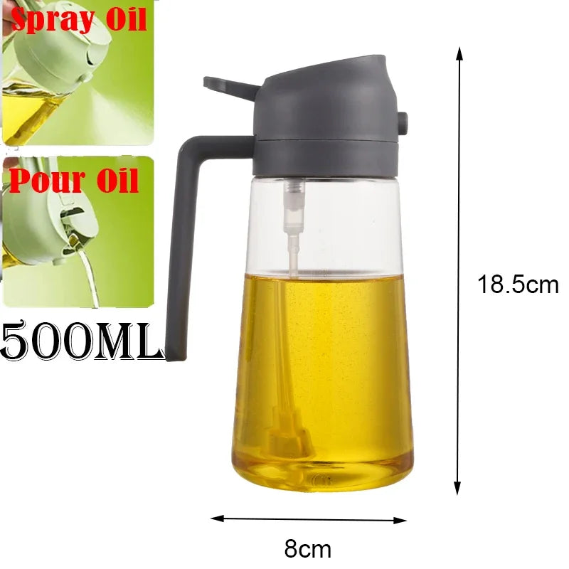 2-in-1 Oil Spray & Pour Dispenser Bottle | Refillable | 200ml, 300ml & 500ml