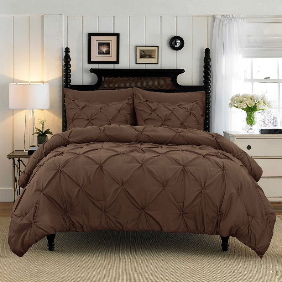 Pintuck Cotton Duvet Cover Set — 3 Piece, 7 Colours