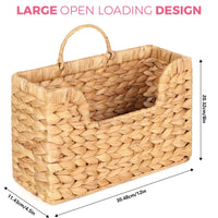 Woven Wall Hanging Magazine Rack & Storage Basket | Boho Rattan Home Decor