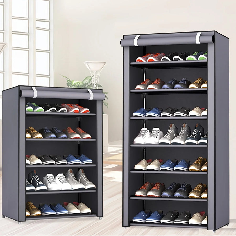 Rolling shutter shoe cabinet