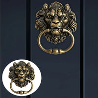 Antique Bronze Lion Head Door Knocker — 6.3"