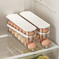 Bilayer Auto-Rolling Egg Holder for Fridge — Ladder Style Dispenser