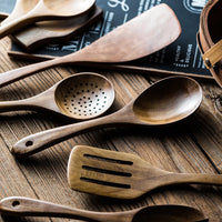 9-Piece Teak Cooking Utensil Set — With Holder | Kitchen Essential