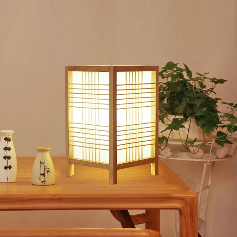 Bamboo weave desk lamp