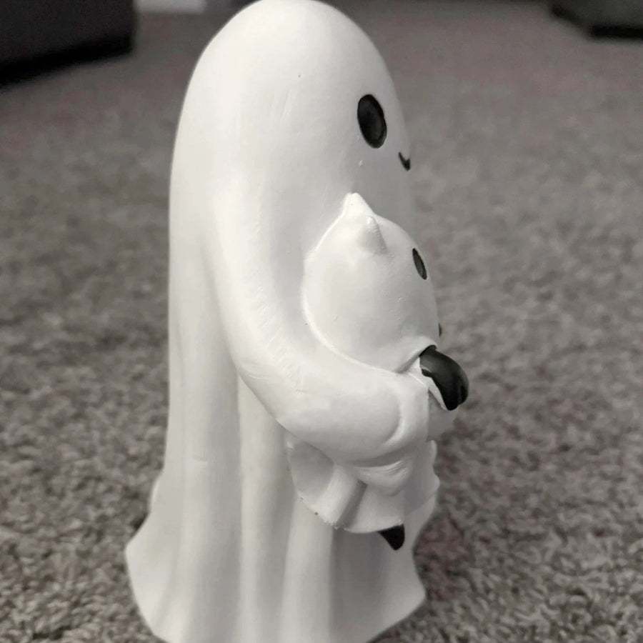 Resin Ghost & Pumpkin Ornament