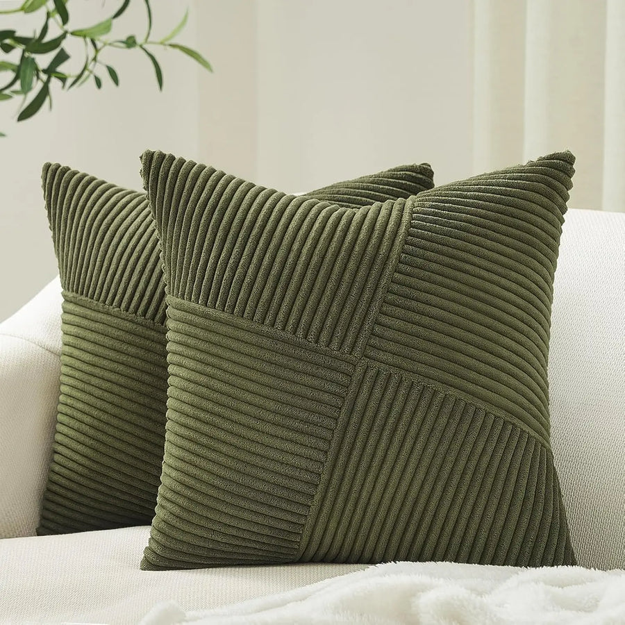 Corduroy Textured Cushion Cover | Boho Windmill Pattern | 45×45cm