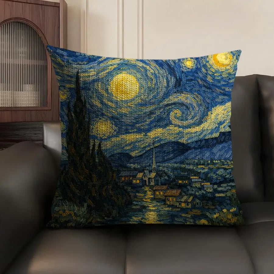 Van Gogh Art Cushion Cover — Natural Linen | Double-Sided Print