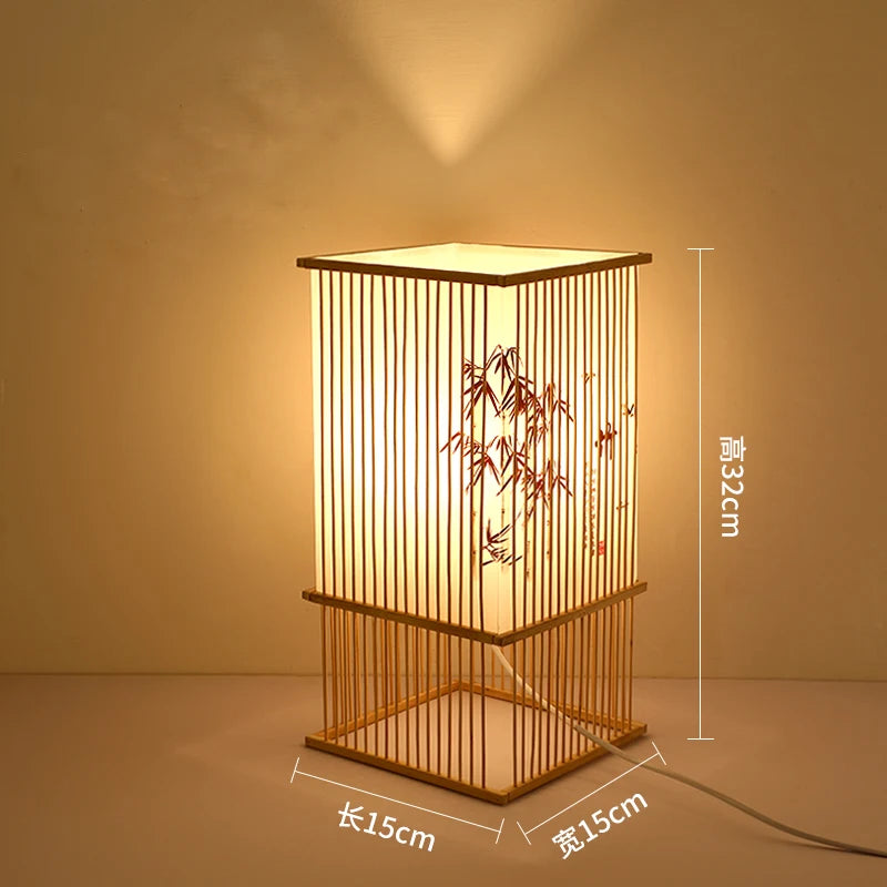 Bamboo weave desk lamp