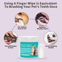 Disposable Pet Finger Toothbrush Wipes — For Dogs & Cats