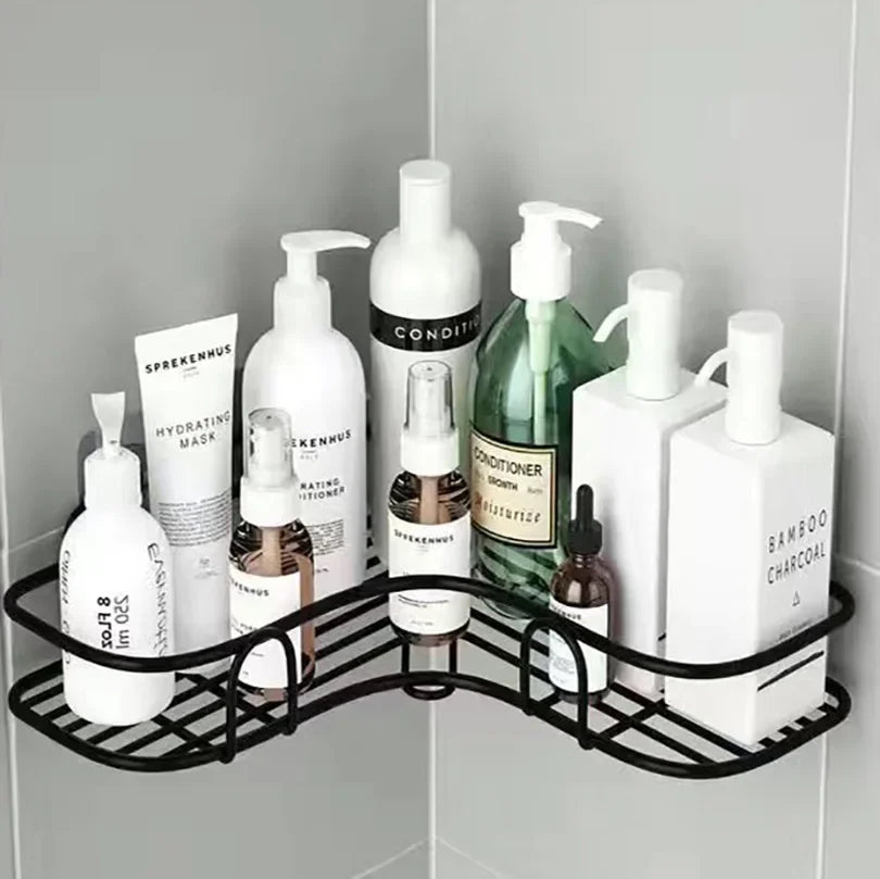 Metal Floating Wall Shelf with Baskets — Bathroom & Kitchen Organiser