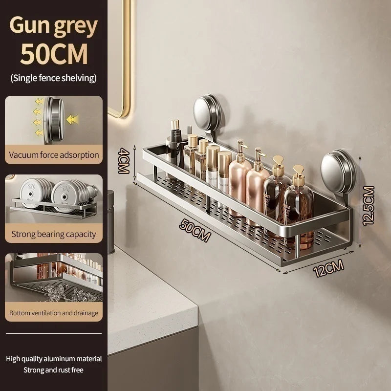 Suction Cup Bathroom Rack — No Drill Required
