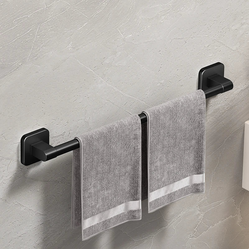 Self-Adhesive Towel Rail — No-Drill | White & Black | 30–80cm