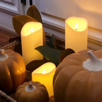 Flameless LED Pillar Candles — Warm Flicker | Set of 1–10 | Wedding & Events
