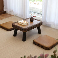 Rattan Coffee Table & Cushion Set