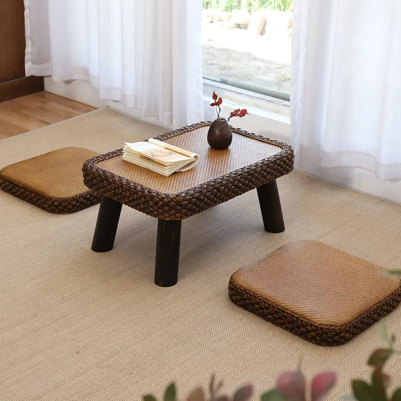 Rattan Coffee Table & Cushion Set