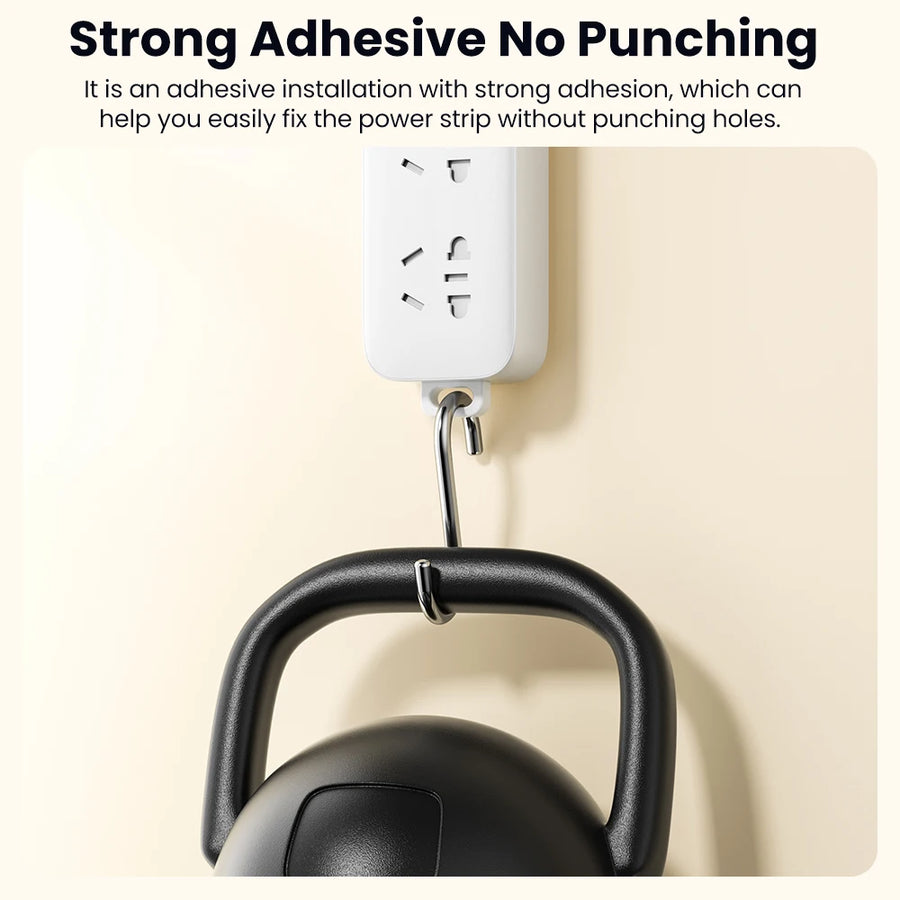 Self-Adhesive Power Strip & Cable Organiser Holder | No-Drill Wall Mount