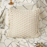 Knitted Geometric Cushion Cover — Boho, 45×45cm