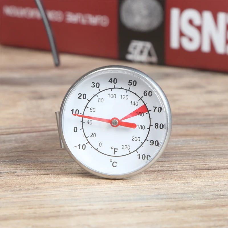 Stainless Steel Dial Thermometer for Milk & Coffee | 0–100°C | Barista Tool