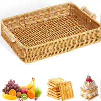Wicker Rectangular Serving Tray