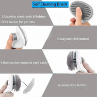 Self-Cleaning Pet Slicker Brush — Dogs & Cats, All Coat Types