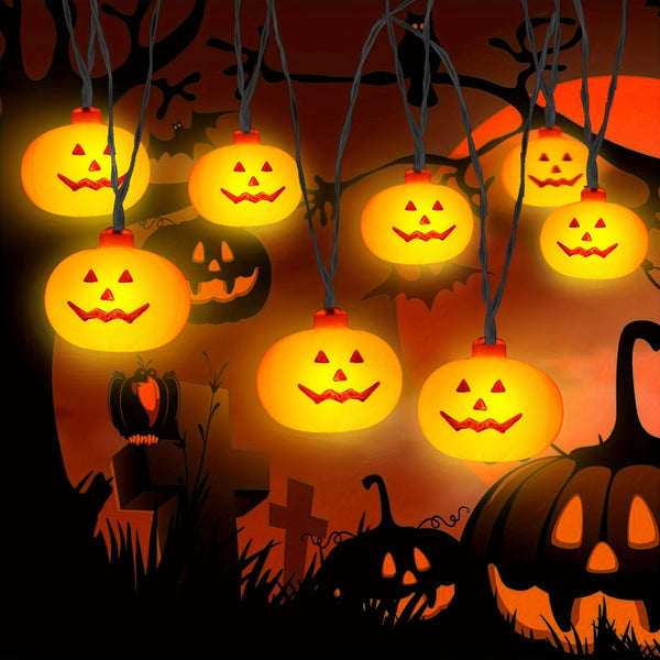 Pumpkin Jack-O-Lantern LED String Lights