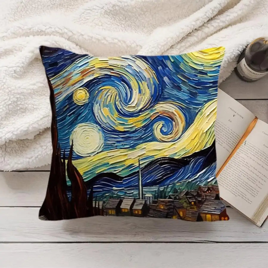Van Gogh Starry Night Cushion Cover —  Plush Double-Sided Print