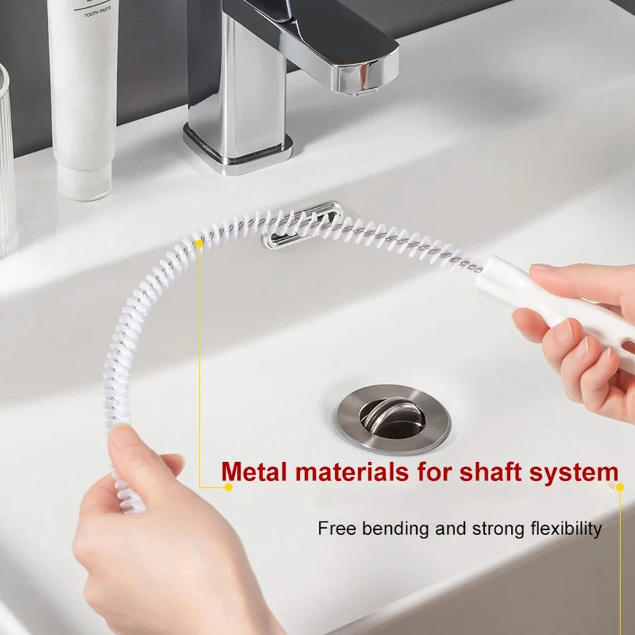 Flexible Drain Cleaning Brush — Sink, Shower & Pipe Hair Remover
