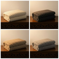 Reversible Double-Sided Throw Blanket — Striped & Solid | Skin-Soft | 8 Colours