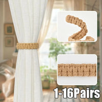Handmade Jute Curtain Tie-Backs | Twist Knot Design | Boho Window Decor