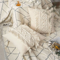 Knitted Geometric Cushion Cover — Boho, 45×45cm