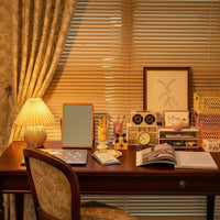 Pleated Rattan LED Table Lamp — USB Powered | Hand-Knitted | Warm, White or 3-Colour Dimmable