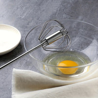 Semi-Automatic Stainless Steel Egg Beater — Hand Push Mixer, S / M / L