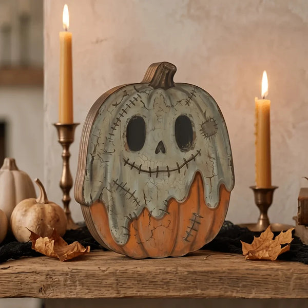 Retro Wooden Block Autumn Shelf Decor