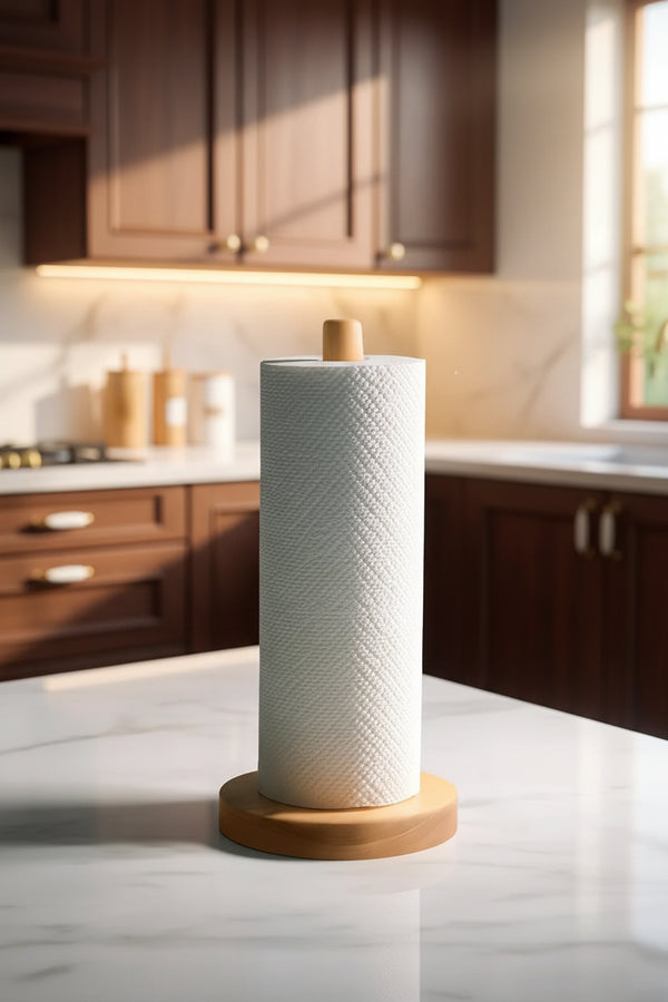 Bamboo paper towel holder