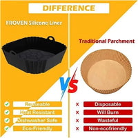 Reusable Silicone Air Fryer Liner — Foldable Non-Stick Baking Mat