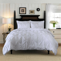 Pintuck Cotton Duvet Cover Set — 3 Piece, 7 Colours